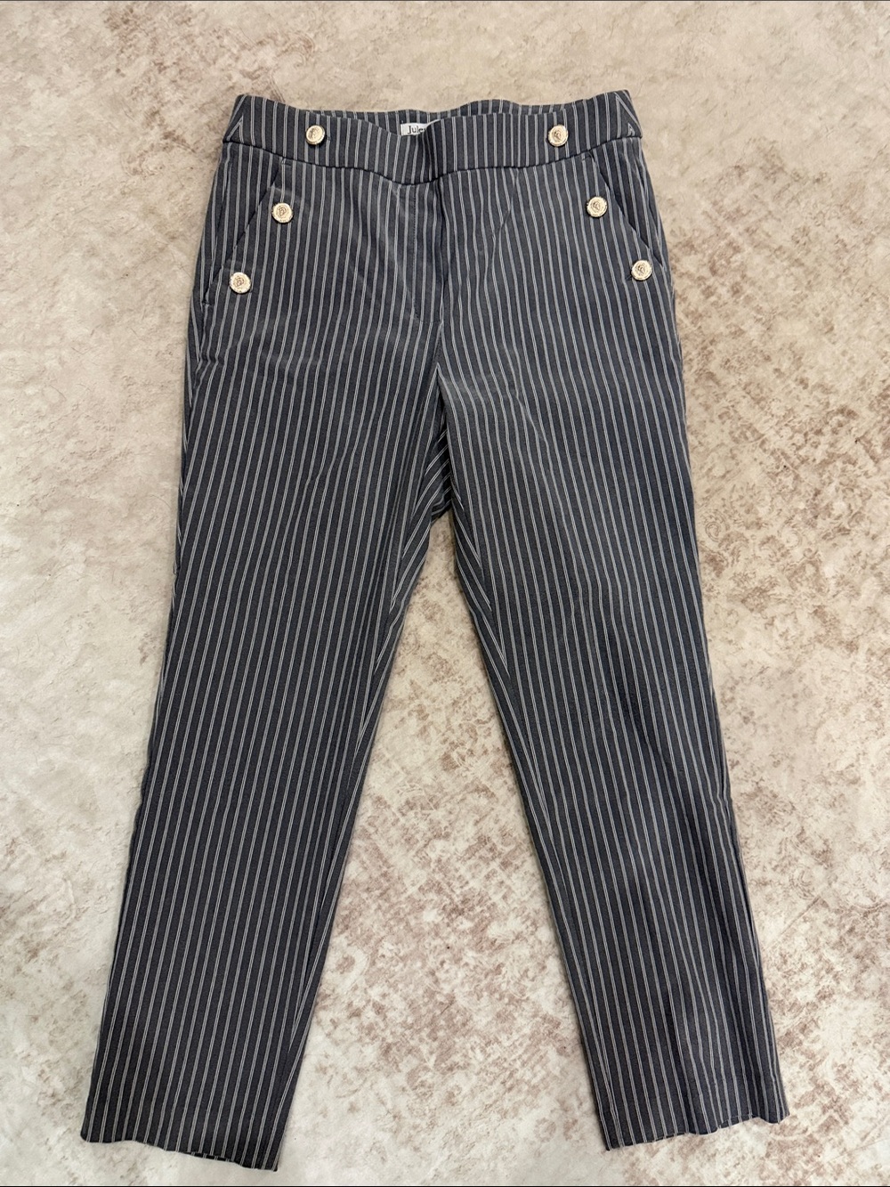 Jules & Leopold Navy Pinstripe Ankle Pants